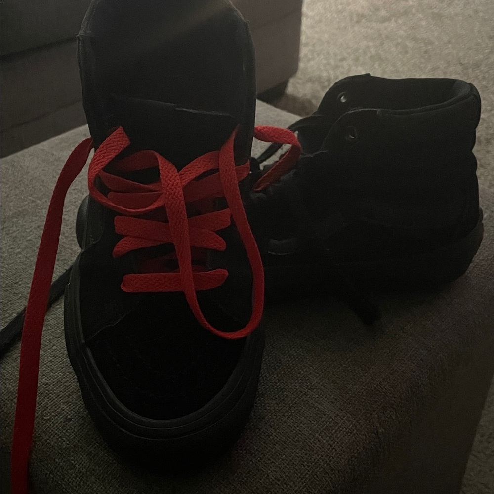 Vans Black and Red Sneakers